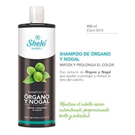 Shampoo Organo Nogal Matiza Prolonga Color 950ml Shelo