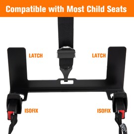 JHKLS Universal Car Seat Mount Bracket Child Safety Tether Anchor Kit Universal ISOFIX Bracket Seat Latch Interface for Most Sedans, Increased Steel Strength, 330*68*134mm