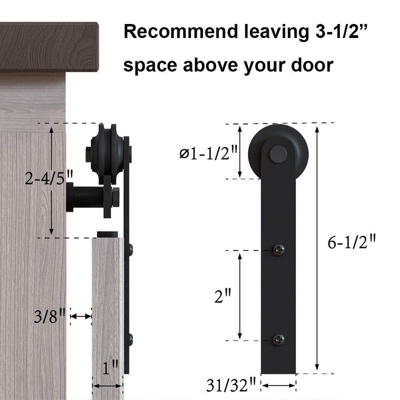 WINSOON 5FT Super Mini Barn Door Hardware Kit for Sliding