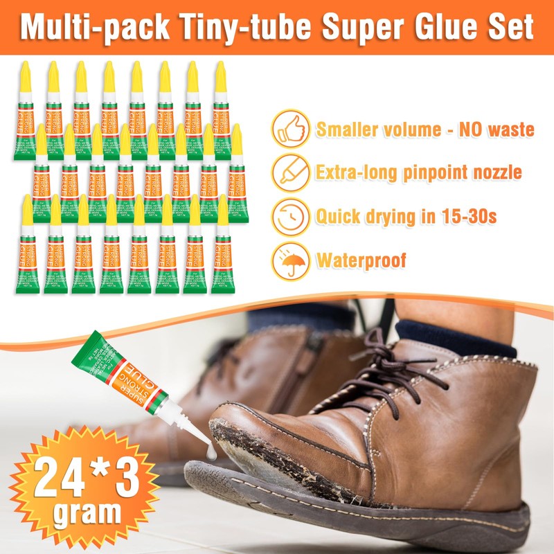 3g X 24 Pack Super Glue Clear for All Purpose,