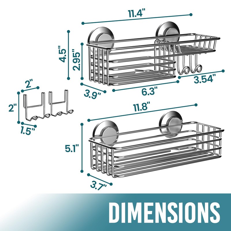 TAILI Rustproof Shower Shelf Bathroom Shelf No Drilling Shower Shelf