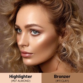 2 x Contouring Stick, Cream Bronzer and Highlighter Stick, Creamy Texture, Long-Lasting Contours Brightens the Face Make-Up Contouring Pen for Face and Neck (Medium-0711)