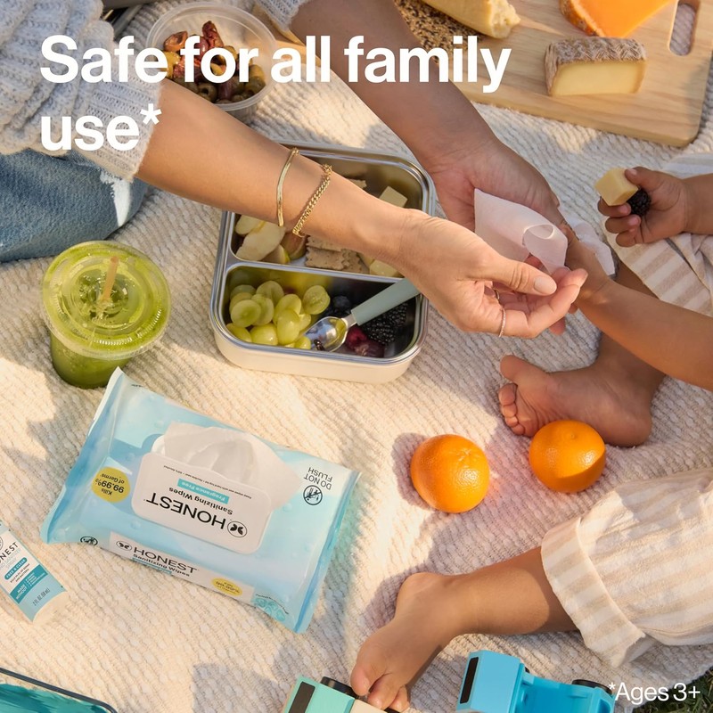The Honest Company Fragrance-Free Sanitizing Alcohol Wipes, Antibacterial with Aloe,