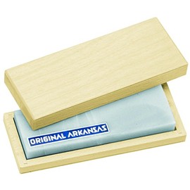 Herbertz Genuine Arkansas Stone 10 x 4 cm, in wooden box, grey, M