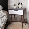 ZenStyle Walnut Brown/White End Table Sofa Table with Drawer, Side