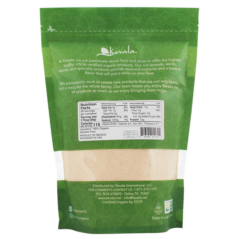 Kevala Organic Sesame Flour 2 lb - Gluten-free, peanut-free