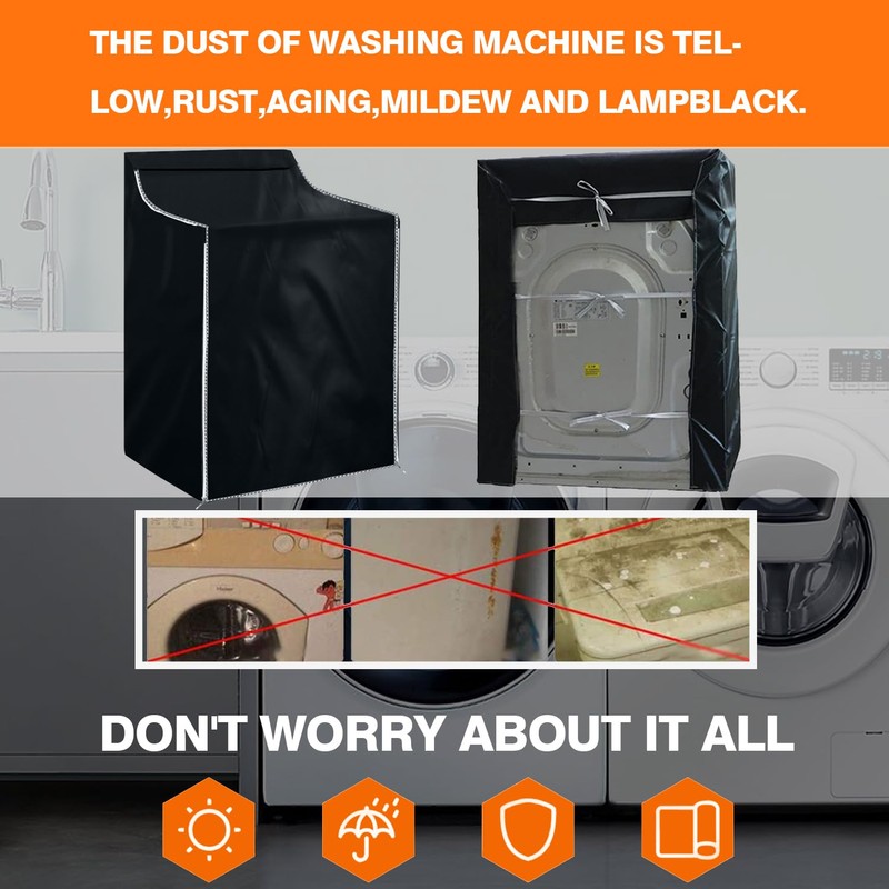2Pack Washer and Dryer Covers, Portable Washer Cover with Zipper
