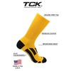 TCK Elite Performance Solid Color Crew Socks (Gold, Medium)