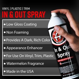 Adam's Polishes in and Out Spray, Car Detail Spray, Non-foaming, Low Gloss Coating, Deep Shine for Plastic and Trim, Good for Hard to Reach Areas, Watermelon Scent (3 Pack)