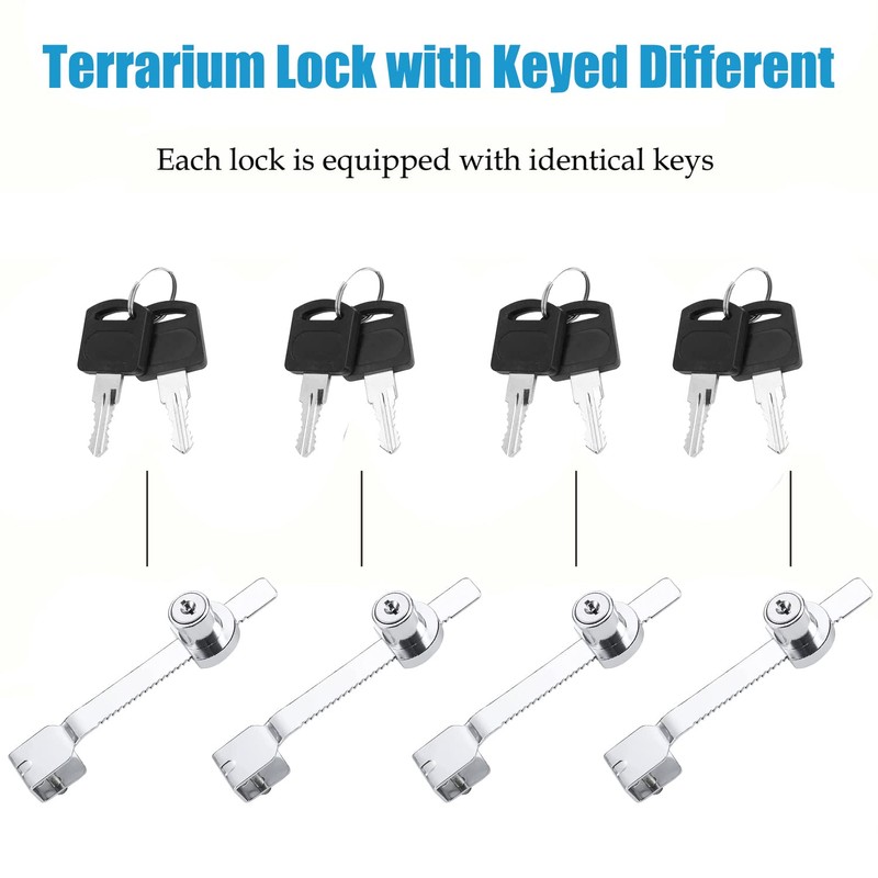 Litensh Sliding Blade Saw Lock with Key Different, Reptile Vivarium