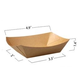 PQZKLDP - 50 unidades de 1 libra de papel café para barcos desechables para perros calientes, nachoTray compostable, portacontenedores de papel kraft para carnavales, fuegos, barbacoa (#2)