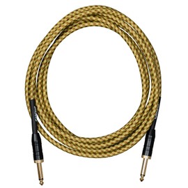 Cascha Professional Line Guitar Cable, Straight, Tweed Natural, 3 m