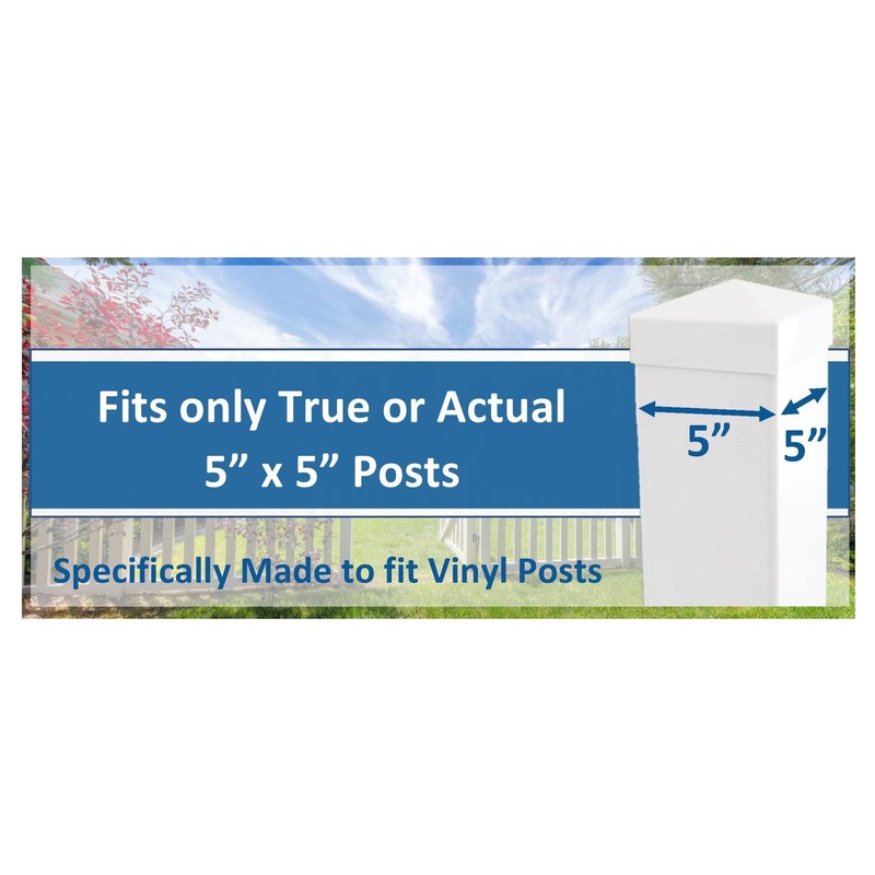 True 5x5 (127mm x 127mm) Plastic Pyramid Vinyl Fence Post