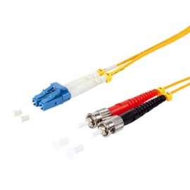 E-Quip equip LC/ST 9/125μm 10 m Fibre Optic Cable – LC FIBER OPTIC CABLE (10 m, OS2, Yellow 10 m LC ST, ST, Yellow)