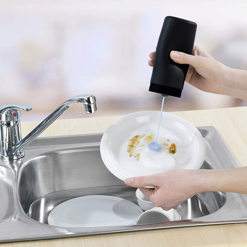 RefillableDish Washing Liquid Dispenser, Silicone Divided Bottle Easy Squeeze Soap