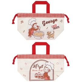Skater KB7-A Children's Lunch Bag, Drawstring Bag, Curious George, 23, Made in Japan