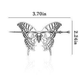 Vintage Hollow Butterfly Hairpin for Women Medieval Wedding Hair Accessories for Bride Brides Antique Butterfly Hair Stick for Girls Silver Hair Pins for Women Birthday Graduation Gift Ideas