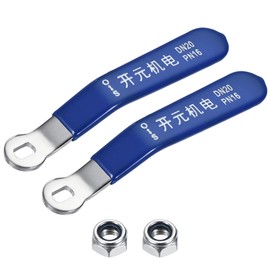 YOKIVE 2 Pcs Lever Handle, Iron Chrome Plated Replacements Quarter Turn with Plastic Vinyl Grips DN20 | Great for Ball Valve (Blue)