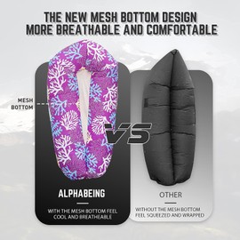 AlphaBeing Inflatable Lounger Air Sofa, Portable Inflatable Couch Mesh Hollow Air Hammock Anti Leakage Air Chair, Outdoor Camping Hiking Beach Traveling Music Festivals Gift for Men Women