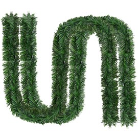 Auihiay 216 Feet Christmas Garland for Christmas Decoration, Non-Lit Christmas Tree Garland, Green Holiday Decor Garland for Christmas, Home, Party, Wedding, Outdoor Indoor Decor