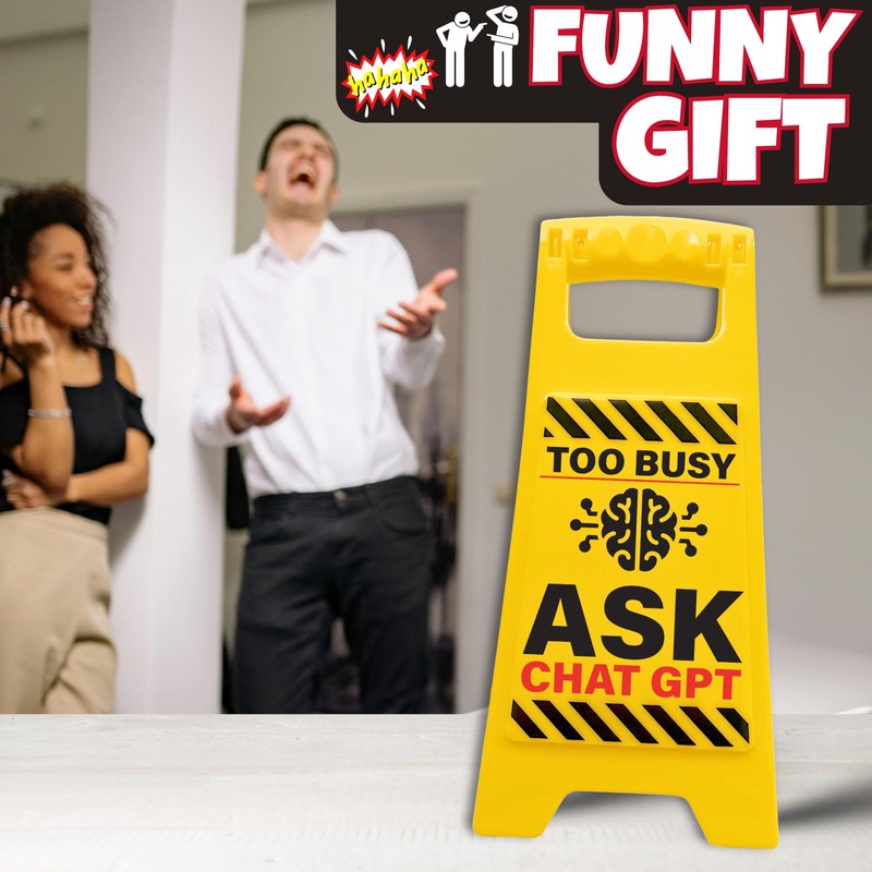 Boxer Gifts Too Busy Ask ChatGPT Novelty Office Desk Sign
