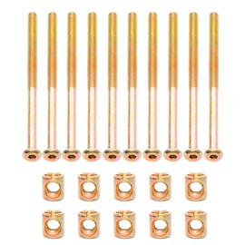 Lilaly 10 Set Barrel Nut and Bolt M6 Barrel Nut Barrel Bolt Cross Dowel Nut Furniture Bolts and Barrel Nuts 100mm