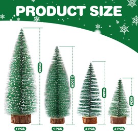 Pack of 8 Mini Artificial Christmas Trees, Small Christmas Tree with Stand, Christmas Decoration, Christmas Table Decoration, Winter Decoration, Christmas Decoration, Decorated Gift Decoration