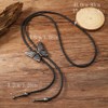 AZORA Western Bolo Tie Men Cowboy Butterfly Leather Necktie Leather