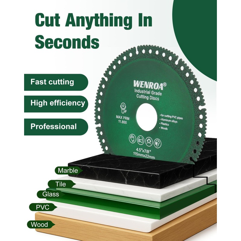 WENORA 2 Pcs Indestructible Disc for Grinder, Cutting Discs 4