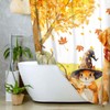 Fall Shower Curtain, Autumn Thanksgiving Pumpkin Cute Dog Squirrel Harvest