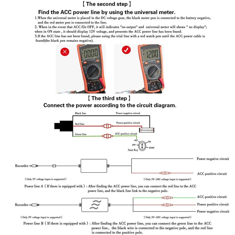 Riloer Motorcycle Driving Recorder, Portable Dual Lens Camera, Waterproof 3