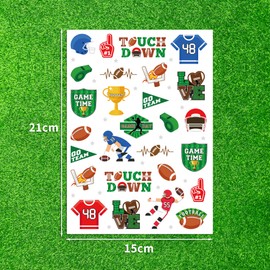 Crazy Night Football Temporary Tattoos-81 Styles, Sport Birthday Party, Touchdown Team Party Supplies, Football Game Party Decorations Favors