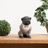 Moritz Decorative Figure Pug Dog in Grey Suit with Bow