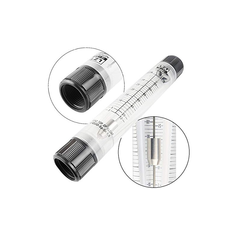 Nxtop Inline Clear Acrylic Water Flowmeter 1PT Dia Threads LZT