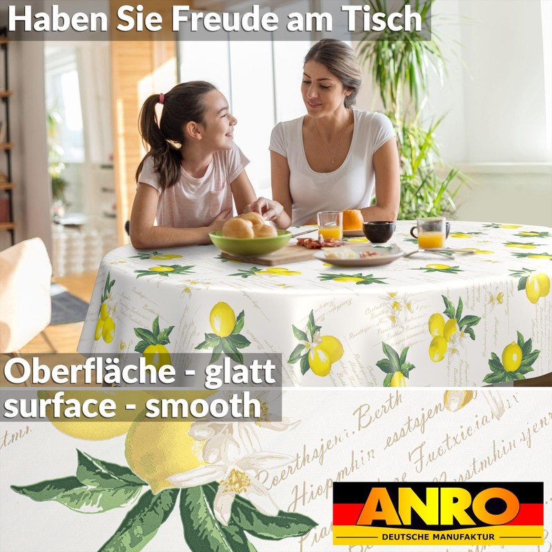 ANRO Oilcloth Tablecloth Washable Wax Tablecloth Garden Tablecloth Round Oval