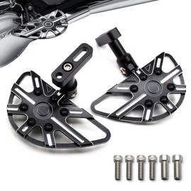 MZS Motorcycle Passenger Floorboards, Touring Rear Footboards Skeleton Foot Pegs Pedal Mount Bracket Kit CNC Black Compatible with 93-25 Road Glide Electra Street Glide Road King Tri Ultra CVO FLD