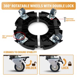 DOFIMATE 2 Pack Rolling Plant Stand with Wheels,15-21’’Adjustable Heavy Duty Plant Caddy with Wheels for Indoor Outdoor Planter Dolly Lockable