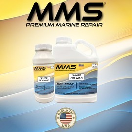 MMS Premium White Gelcoat – Marine Grade Gel Coat for Fiberglass Boat Repair and Refinishing – No Wax Formula – MEKP Included – UV Resistant – Ideal for Marine Surfaces - Quarts and Gallons (Gallon)