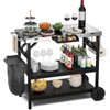 Giantex Outdoor Grill Cart with Wheels, Food Prep Table with