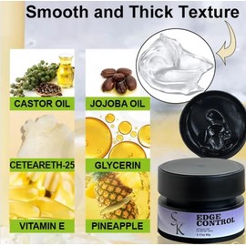 Superior Kurls Extreme Edge Control, 24-Hour Hold, Infused With Castor Oil, Non-Greasy, Non-Flaking, 4c Hold, Pineapple scent 3.17oz