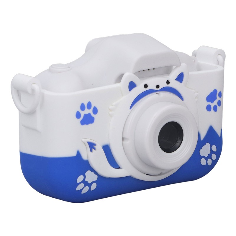 Kids Camera Small Portable Blue Children's Cute Cartoon Fox Shape