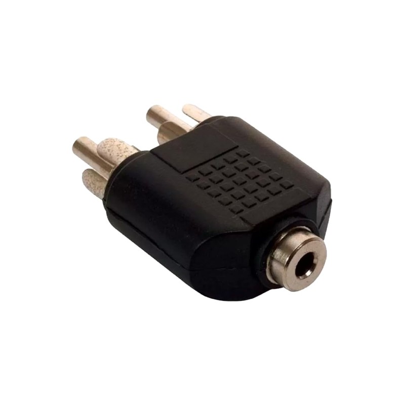 Adaptador RCA Jack 3.5mm Hembra a 2 Plug Macho para