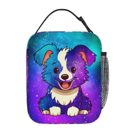 Galaxy Dog Insulated Lunch Bag, Leakproof Portable Box For Boys Girls, Large Capacity Cooler Bag With Handle And Bottle Pocket For Office Camping School Hiking Outdoor
