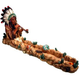Nose Desserts Peace Pipe Smoking Great Indian Chief, Stick and Cone Incense Ashcatcher Burner Brand