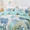 Tritard Coastal Comforter Set Queen Size 3 Piece, Soft Beach
