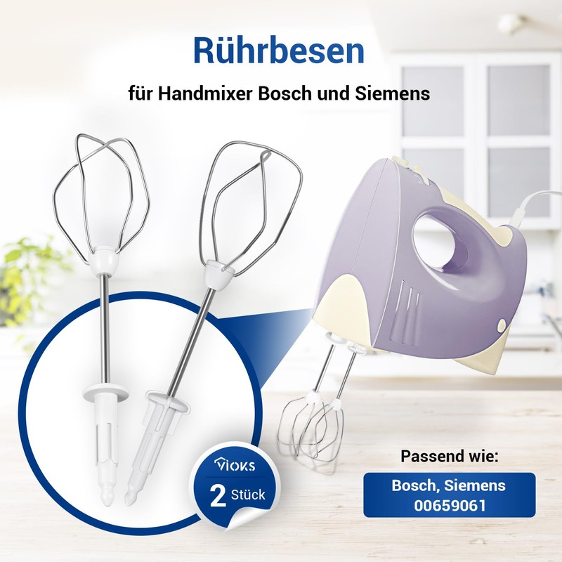 Whisk Replacement for Bosch 00659061 Turbo Brush Set Right Left
