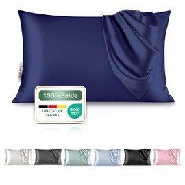 bene-sleep. Organic Silk Pillowcase 40 x 80 cm for Skin Regeneration - Cooling Pillow Case 100% Organic Mulberry Silk - Beauty Secret Against Acne, Wrinkles and Hair Breakage