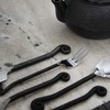 Gourmet Settings 20-Piece Flatware Treble Clef Collection Black Silverware Cutlery