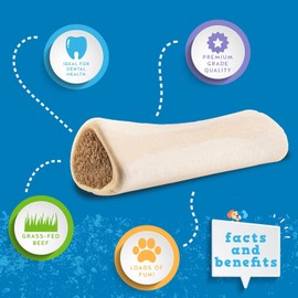 Jack&Pup Filled Dog Bones for Aggressive Chewers, 5" to 6" Filled Dog Bones (Includes 1 Filled Bone) -Stuffed Bones Peanut Butter Flavor