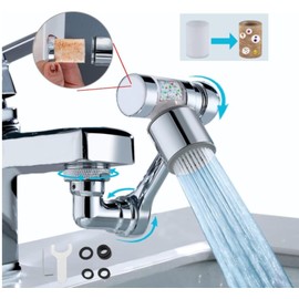 3 pack Faucet Extender, 1​080° Rotating Faucet Extender made Copper with Filter, 2 Modes 360° Swivel Faucet Aerator Extender for Bathroom Kitchen Sink, K Trends. (3)